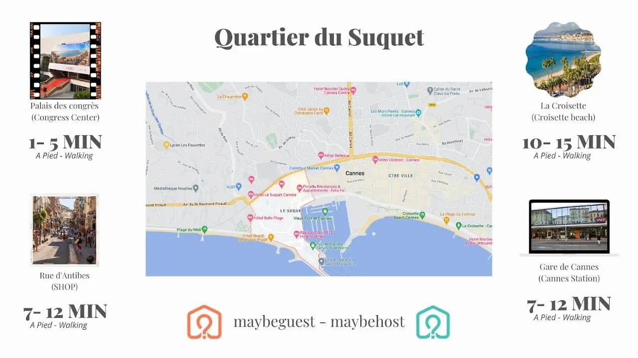 C039-Appartement Lumineux Au Suquet Pour 3 Personnes Cannes Apartment